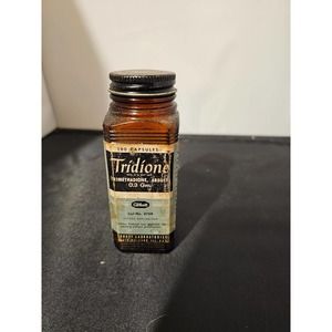 Vintage Tridione Glass bottle Meds